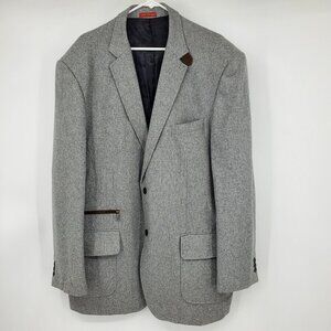 Mantoni Milan Italy Grey 2 Button Men's Grey and Black Accent Blazer Suit Jacket